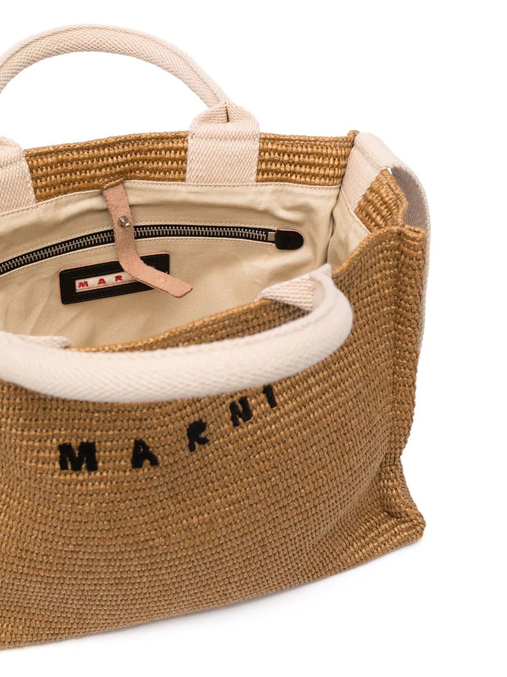 logo-lettering raffia tote bag - 5