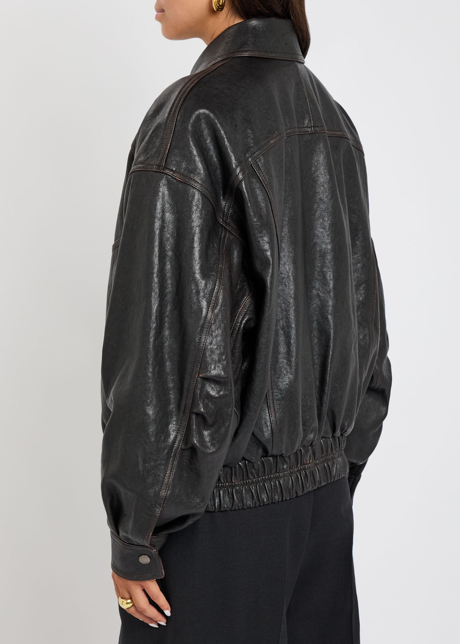 Yves Saint Laurent Panelled Faded Leather Jacket - 3
