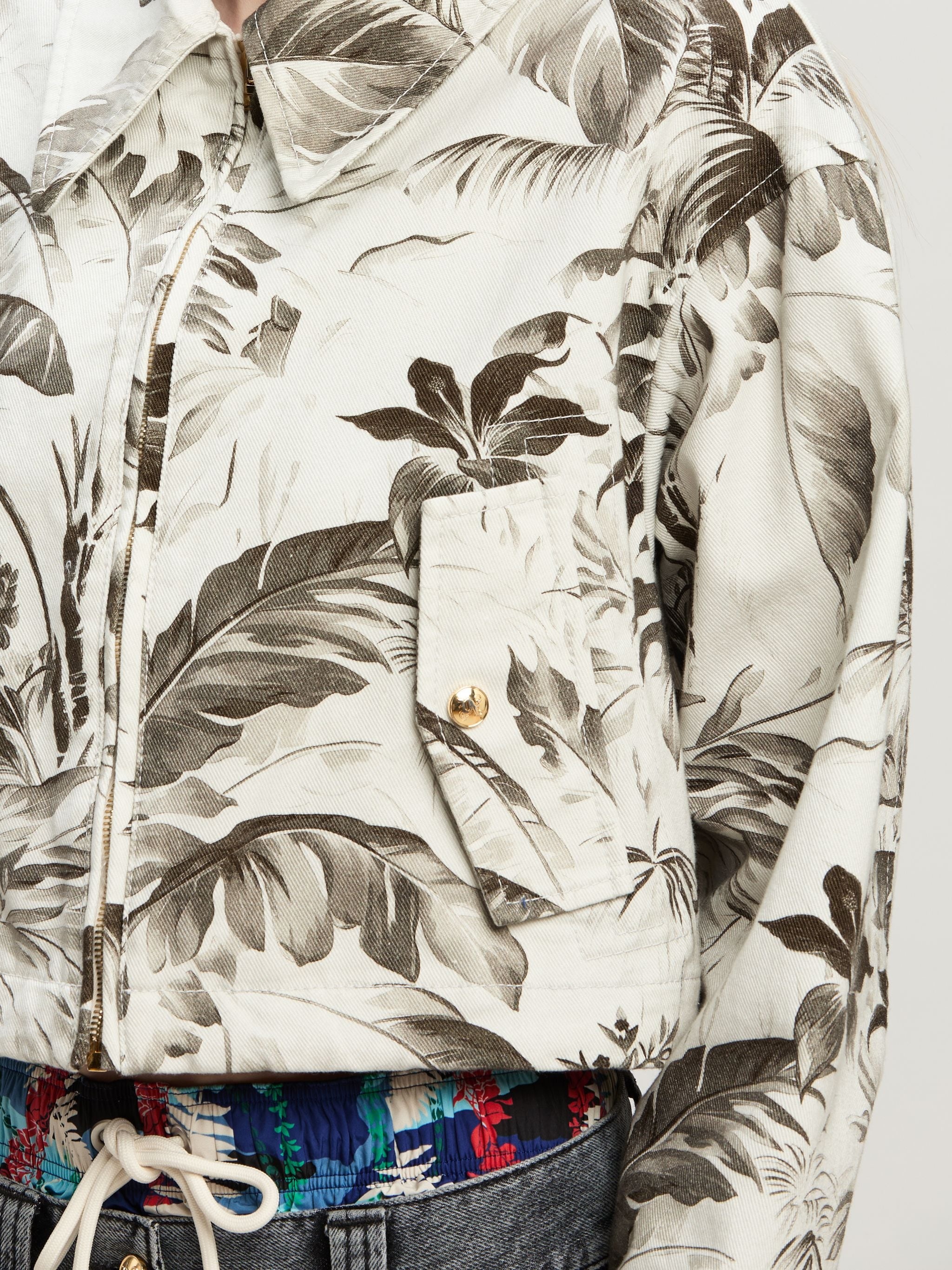 Jungle print crop Jacket - 6