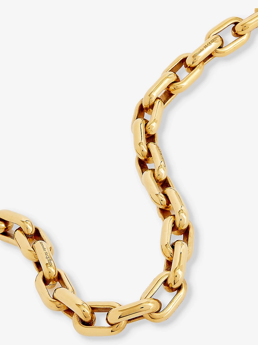 Peak chain-link brass necklace - 2
