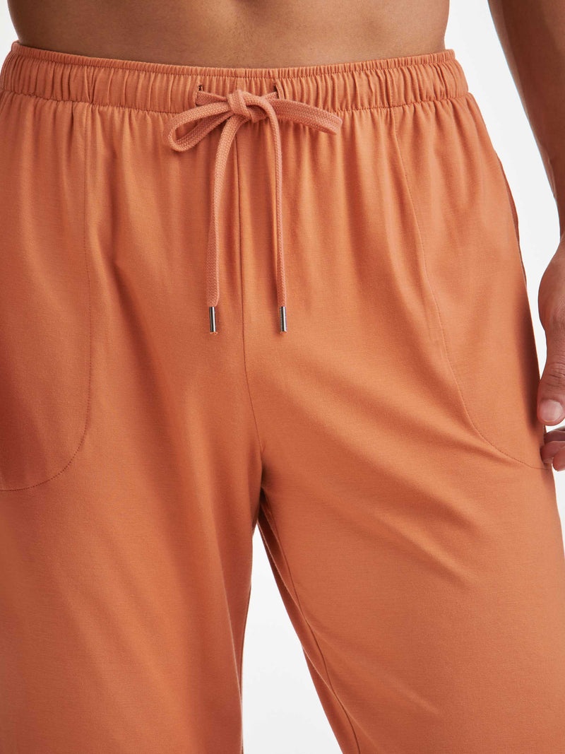 Men's Lounge Trousers Basel Micro Modal Stretch Terracotta - 5