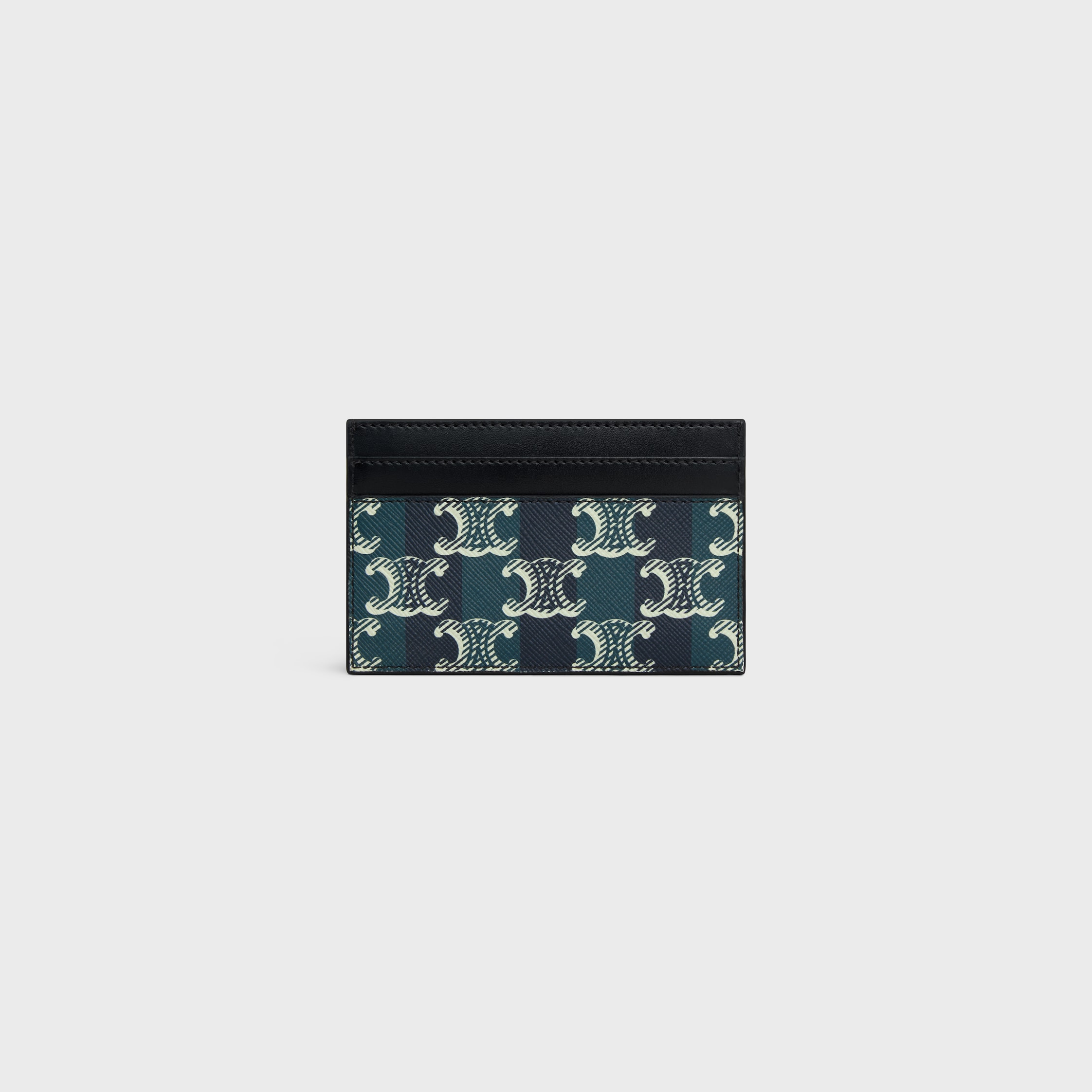 MEDIUM CARD HOLDER IN STRIPED TRIOMPHE CANVAS AND CALFSKIN - 3