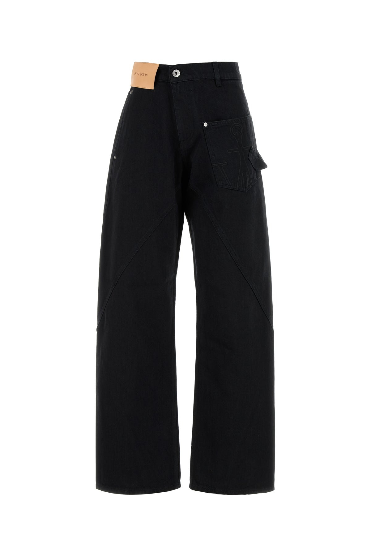 Black denim wide-leg jeans - 1