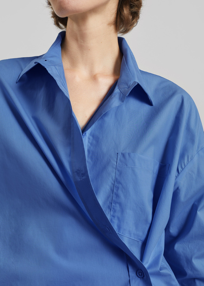 Ornella Side Button-Up Shirt - Cobalt 5