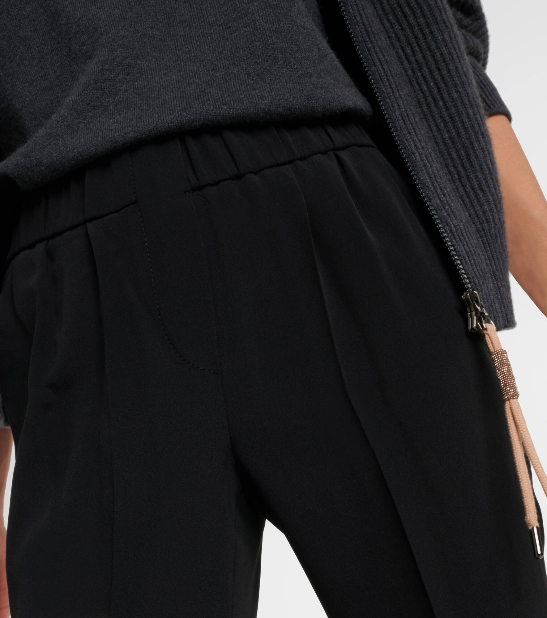 Silk-blend cropped pants - 4
