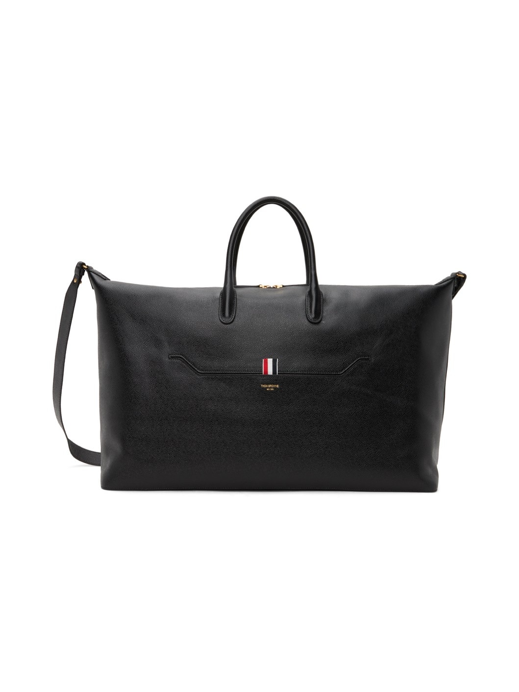Black Pebble Grain Leather Soft Duffle Bag - 1