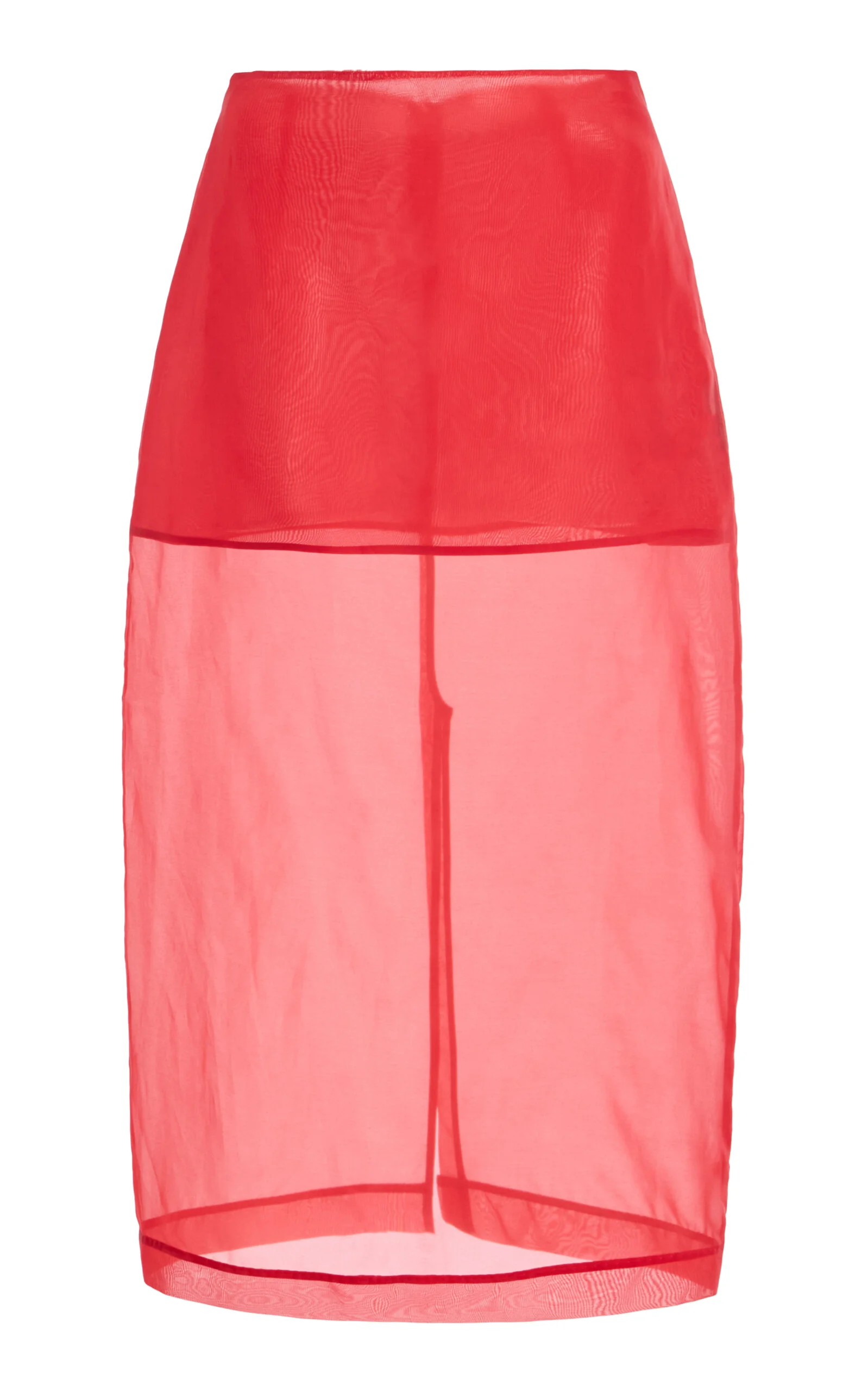 Peri Sheer Silk-Blend Midi Skirt red - 1