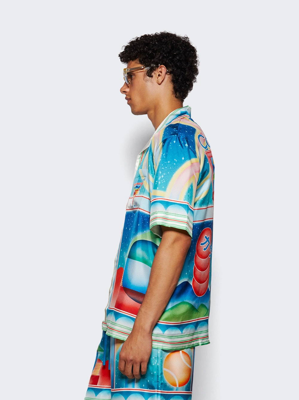 Cuban Collar Short Sleeve Shirt Galaxy Court - 3