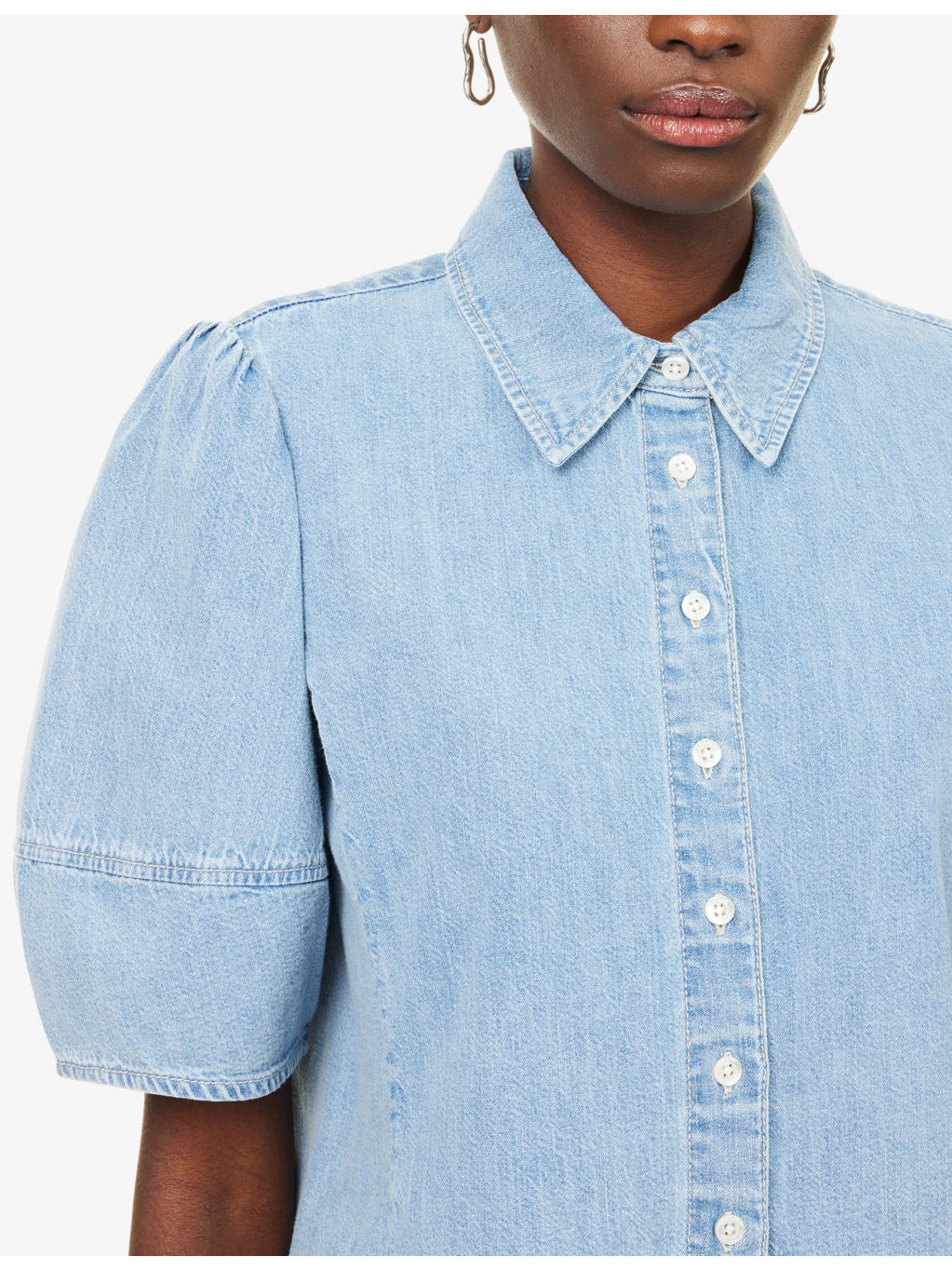 The Lantern Denim Blouse - 5