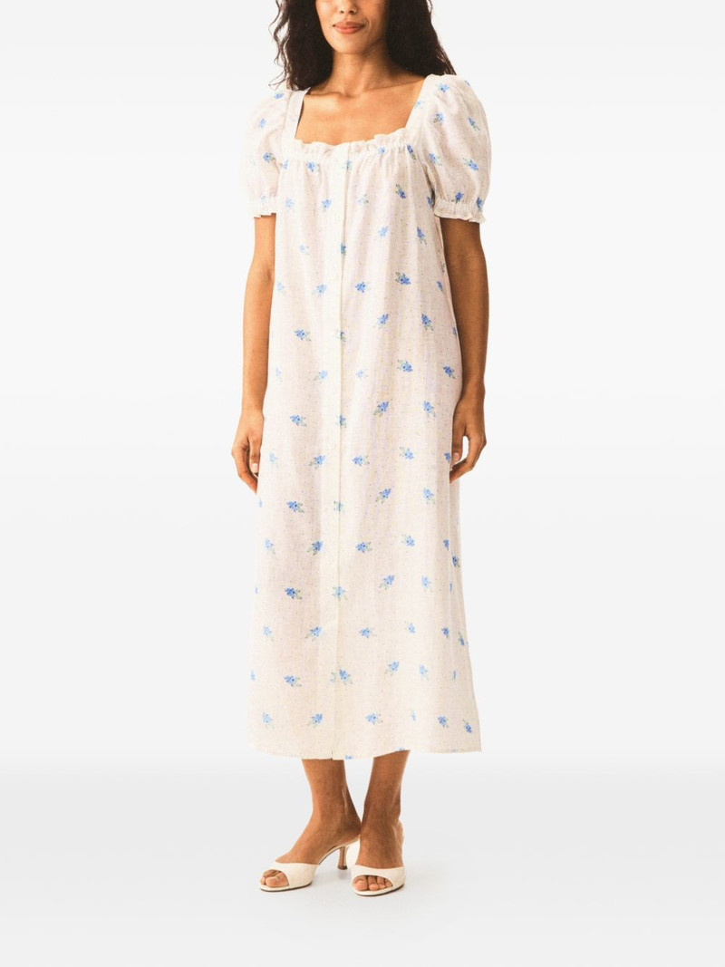square-neck floral linen dress 6