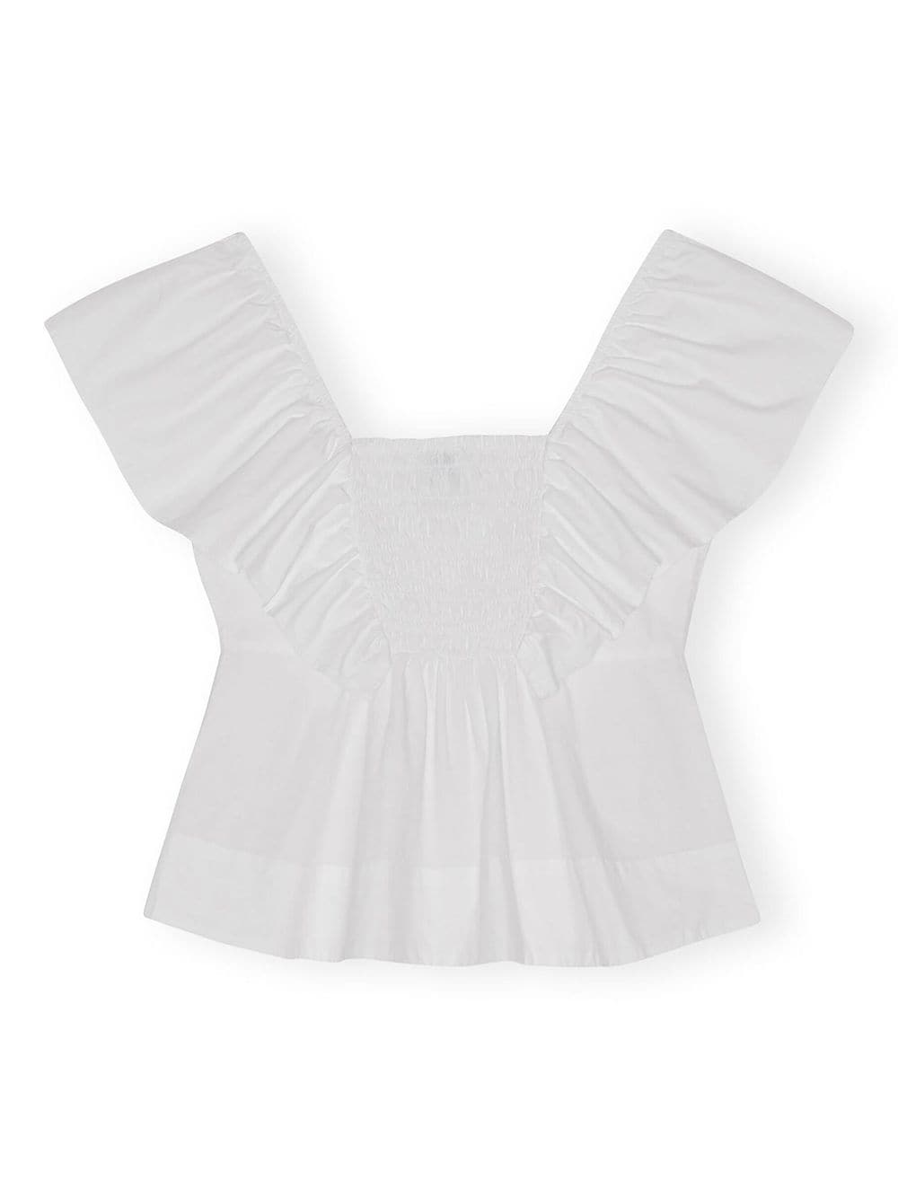 ruffled poplin sleeveless blouse - 6