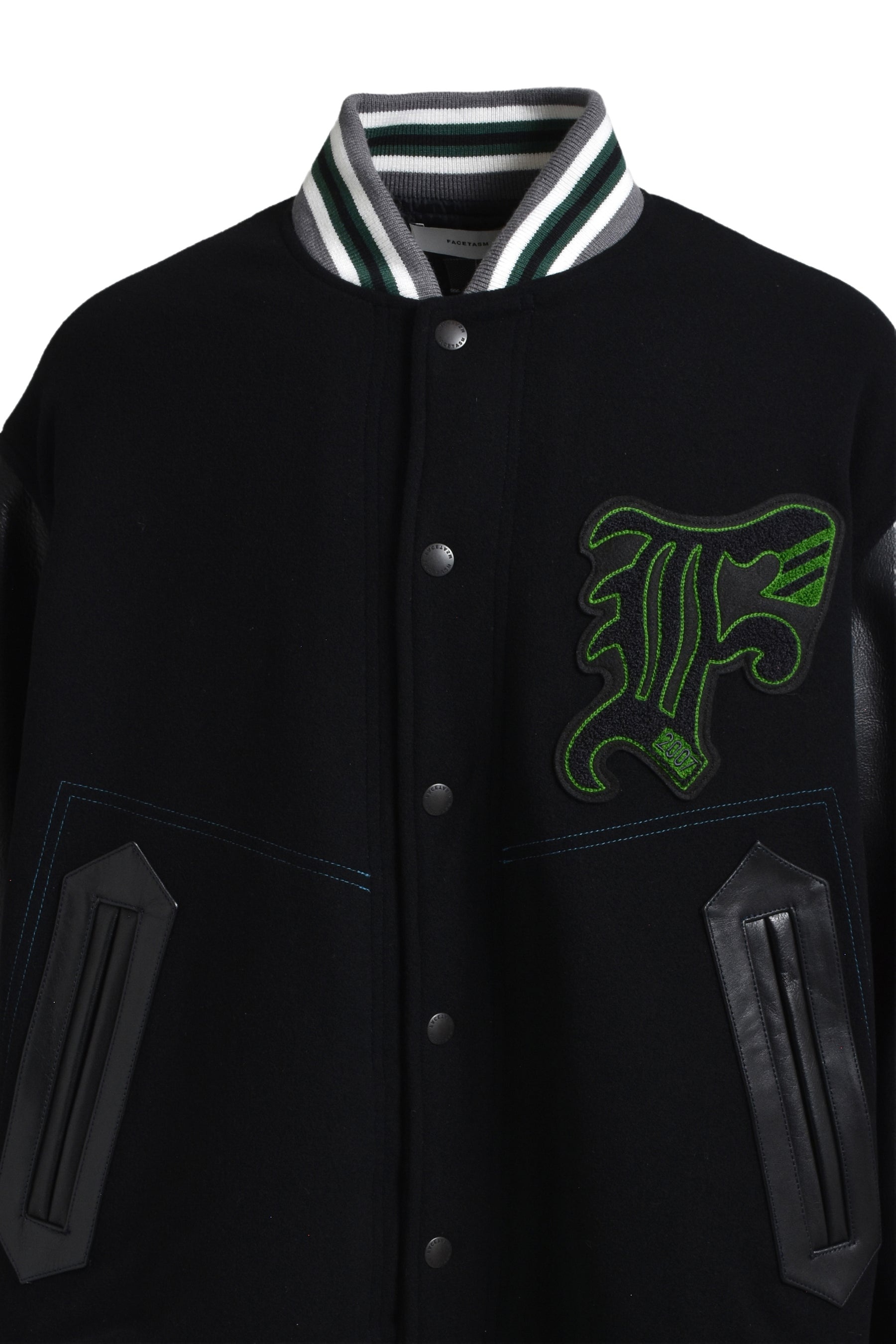 FACETASM PATCHED STADIUM JACKET / BLK | nubiantokyo | REVERSIBLE