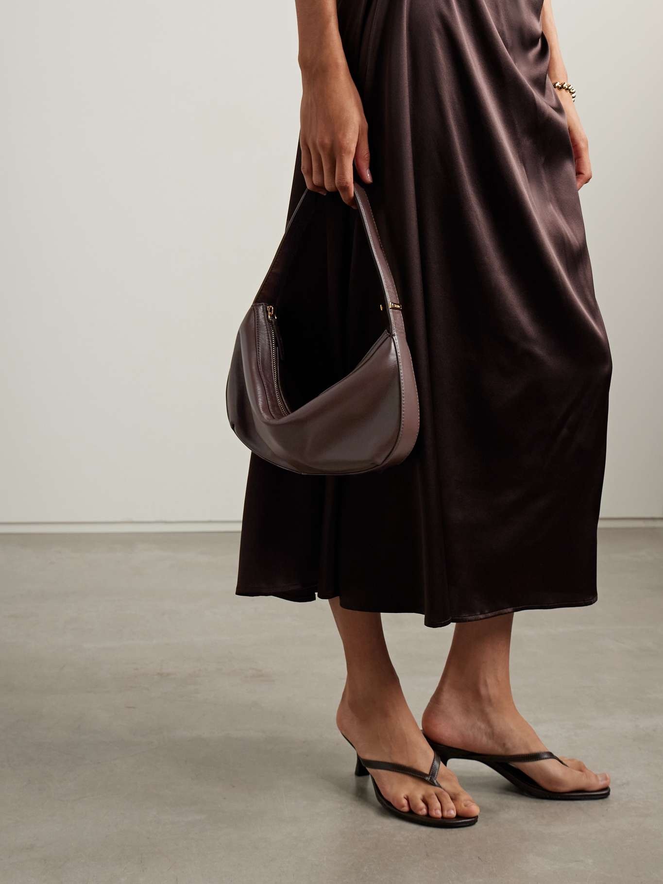 Demy leather shoulder bag Dark brown - 6