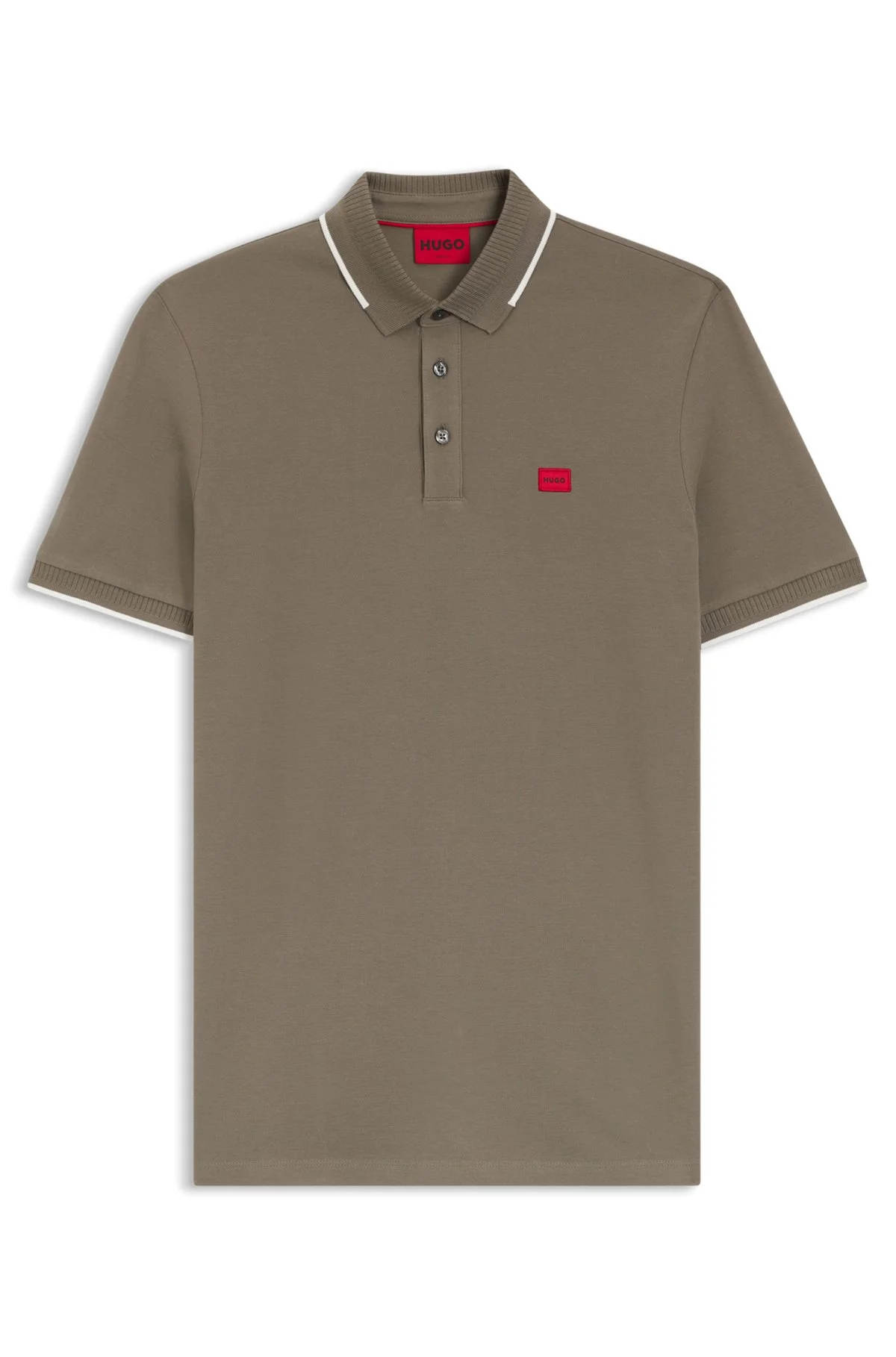 SLIM-FIT POLO SHIRT WITH RED LOGO LABEL - 1