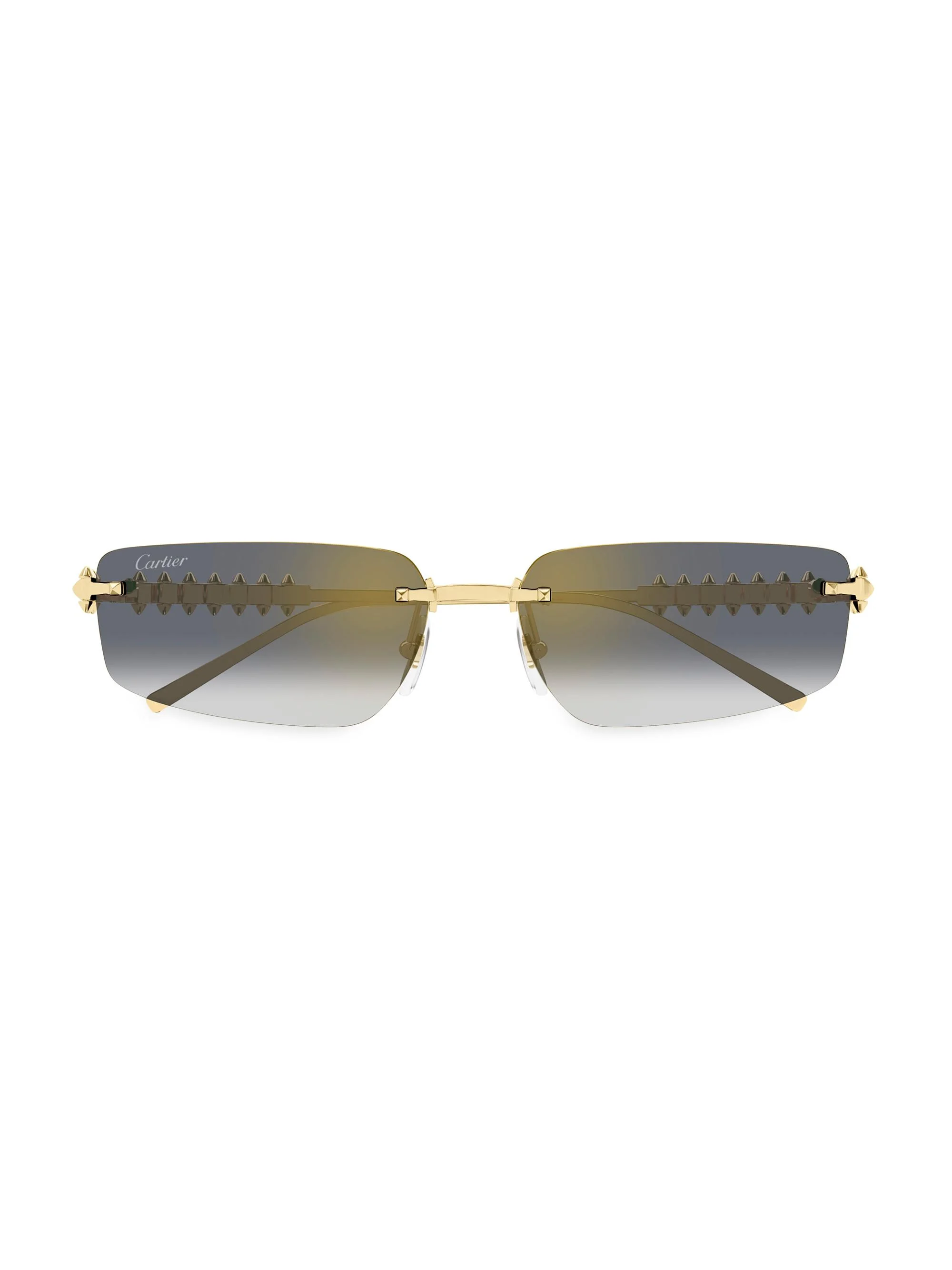 Men's Clash De 58MM Rectangular Sunglasses - Gold Grey - 1
