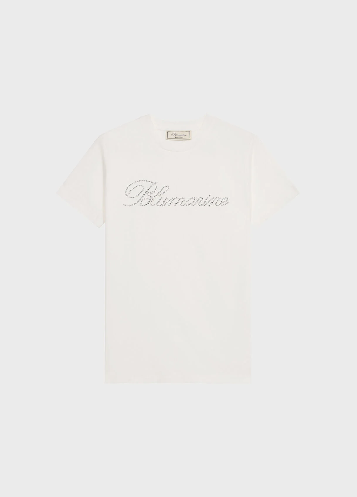 T-SHIRT WITH GLASS RHINESTONE LOGO - 1
