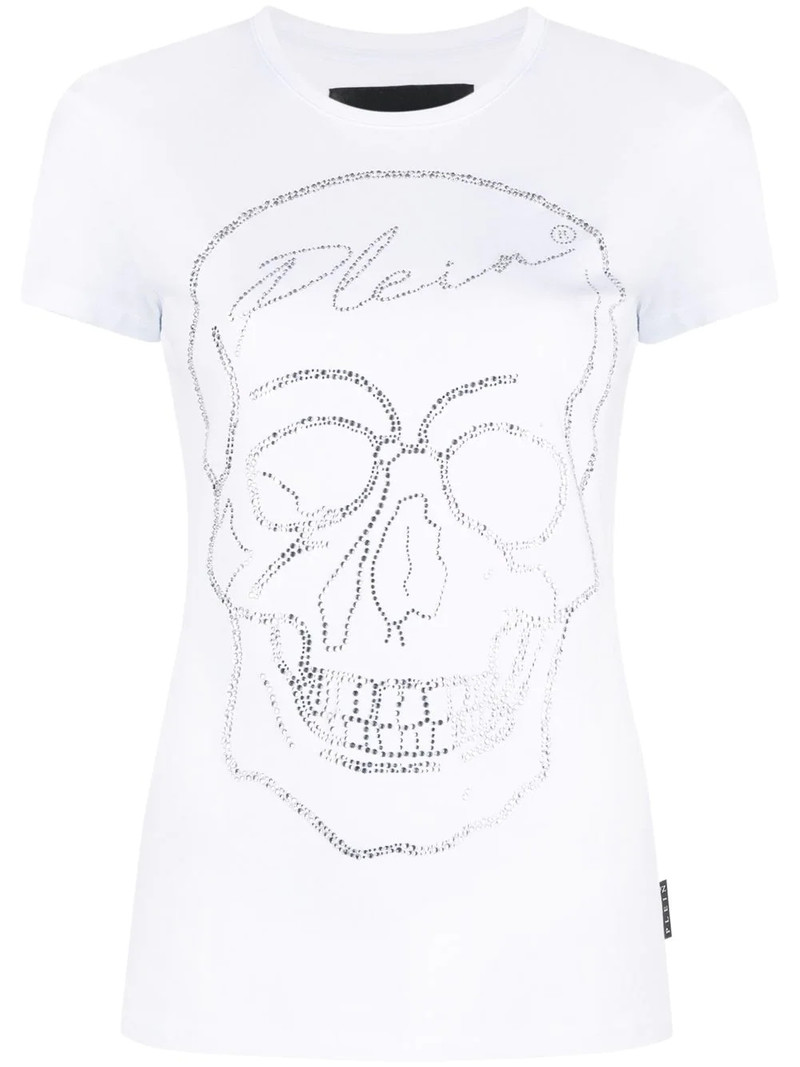 skull motif rhinestone-embellished T-shirt 1