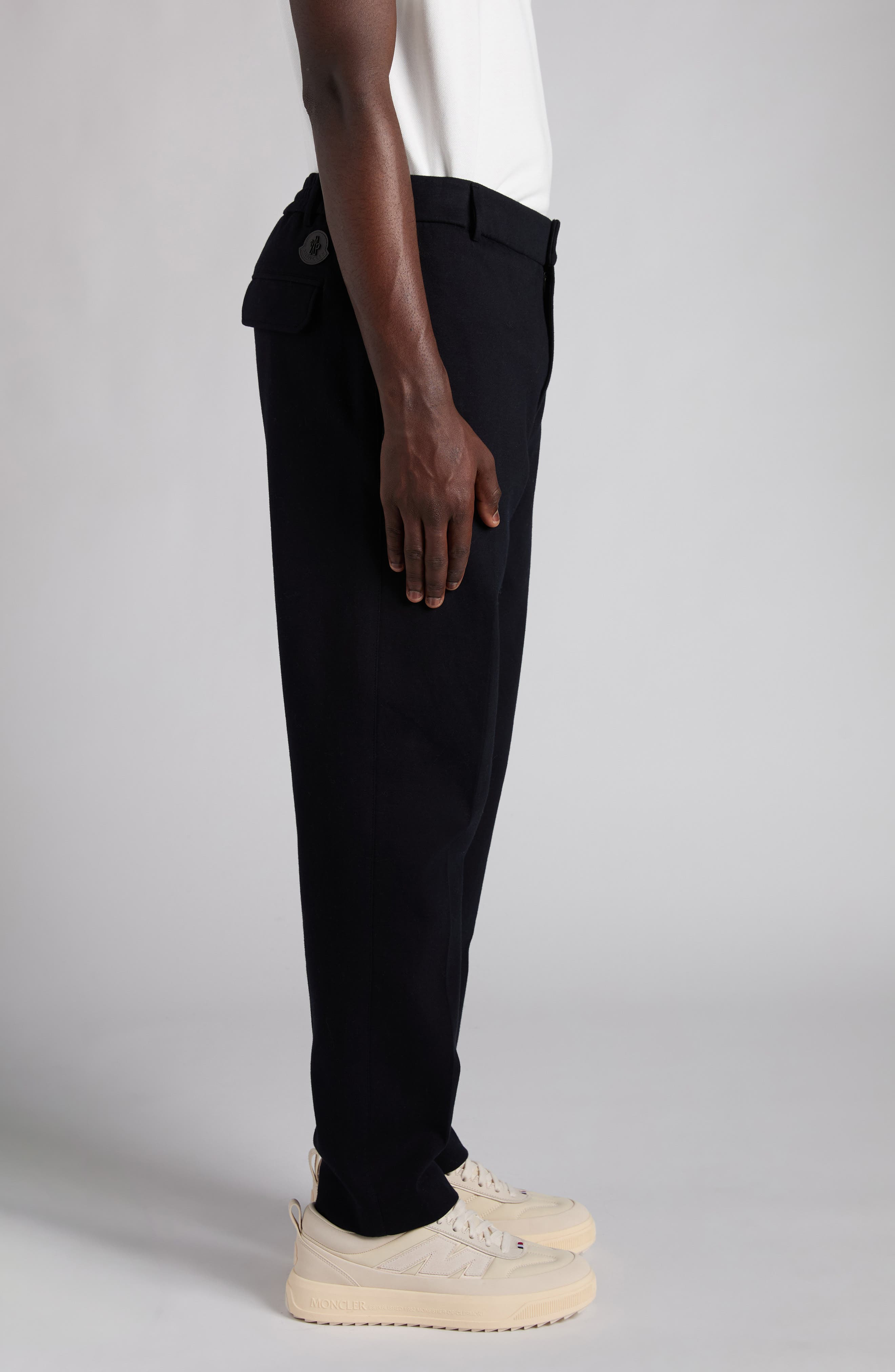 Moncler Tailored Cotton Blend Pants in Night Sky at Nordstrom - 4