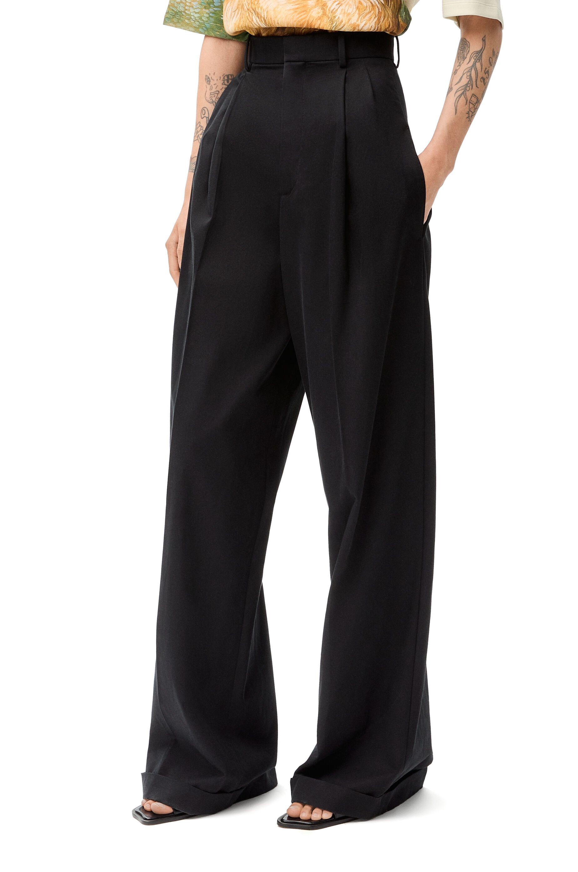 Pleated trousers in cotton and silk - 3