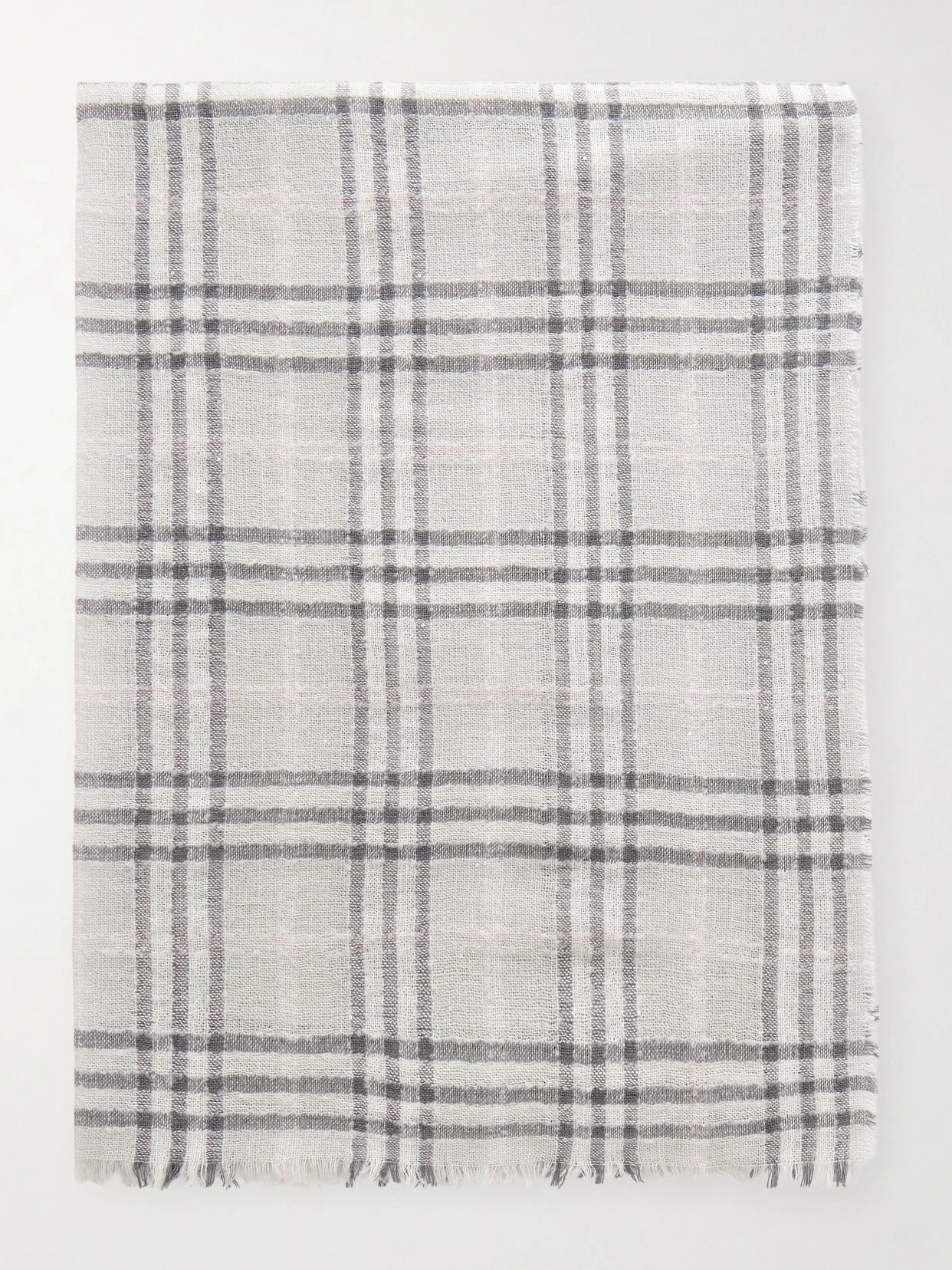 Checked Wool-blend Scarf - 1