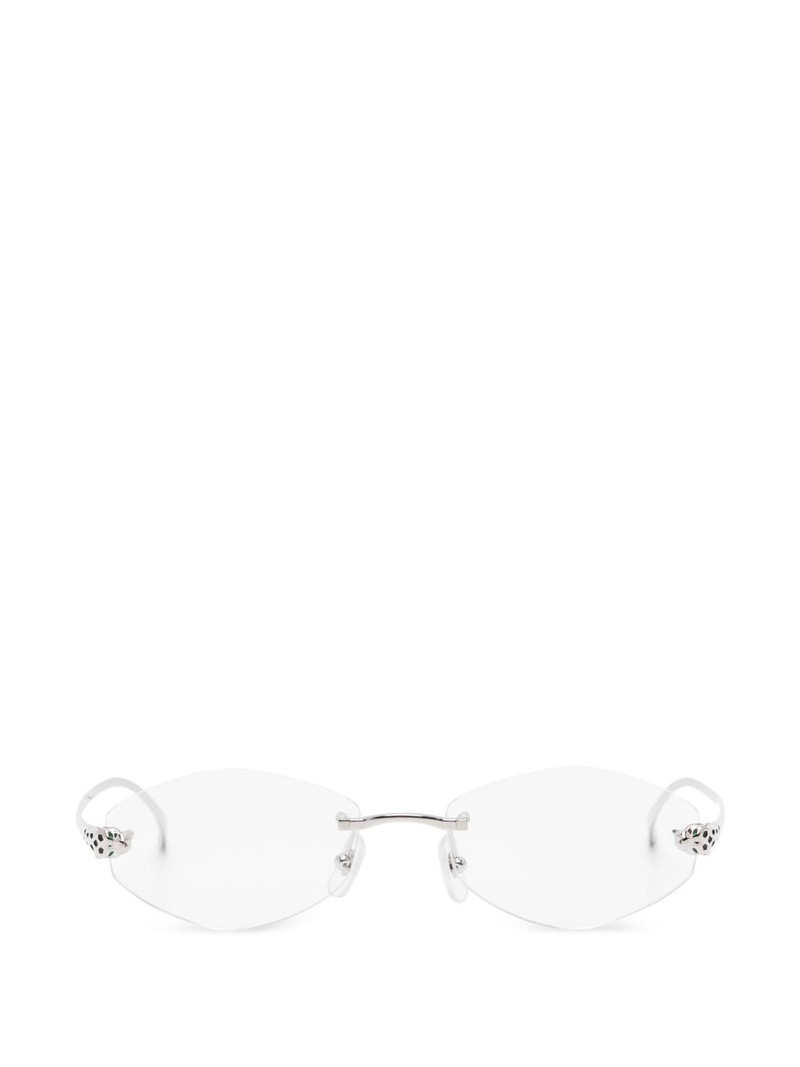 geometric-frame rimless glasses 1