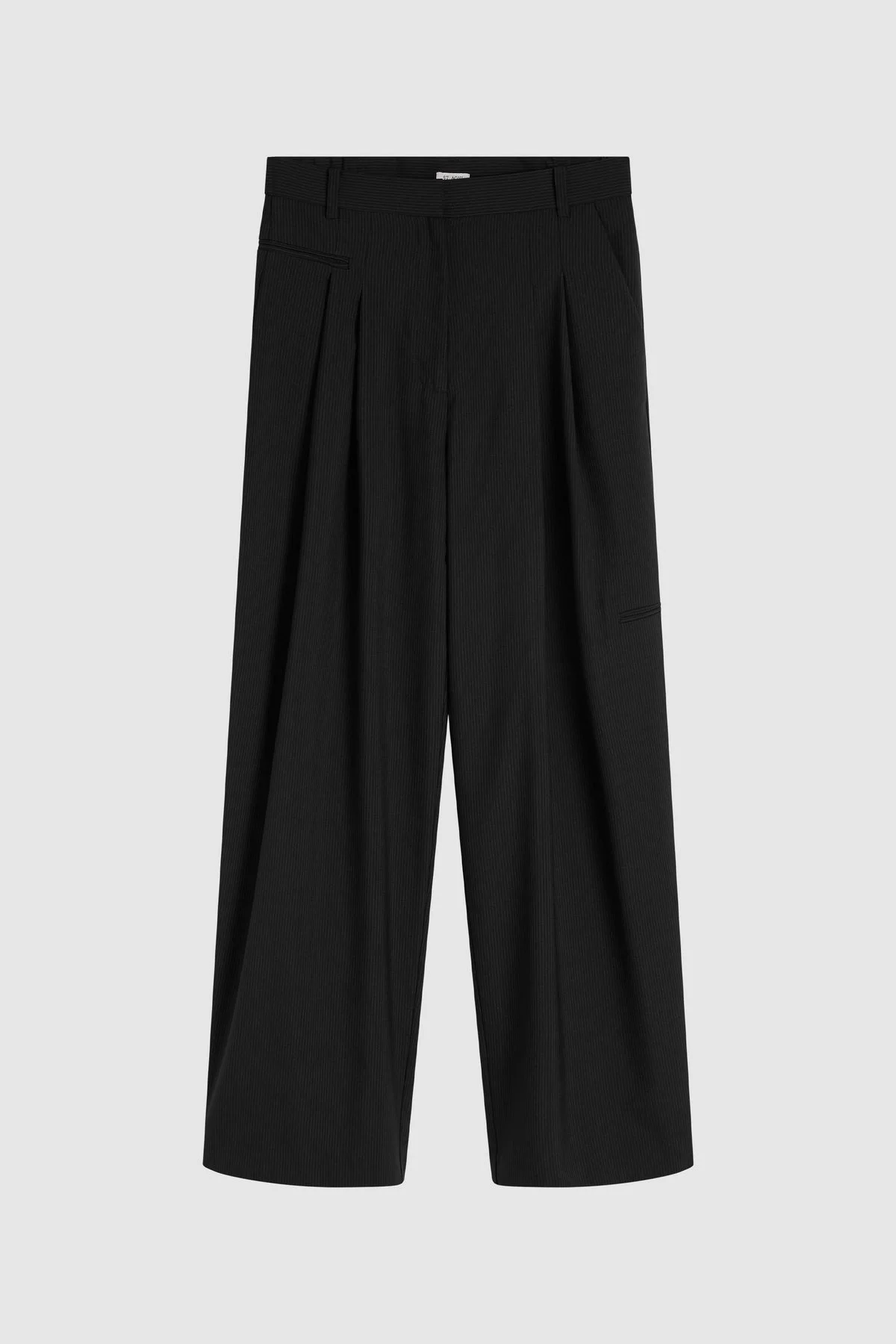 Wool Pinstripe Pocket Pants - Fine Pinstripe - 1