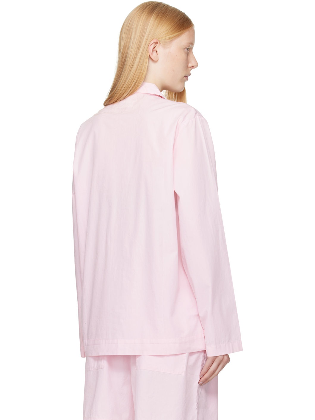 Pink Poplin Long-Sleeved Pyjama Shirt - 3