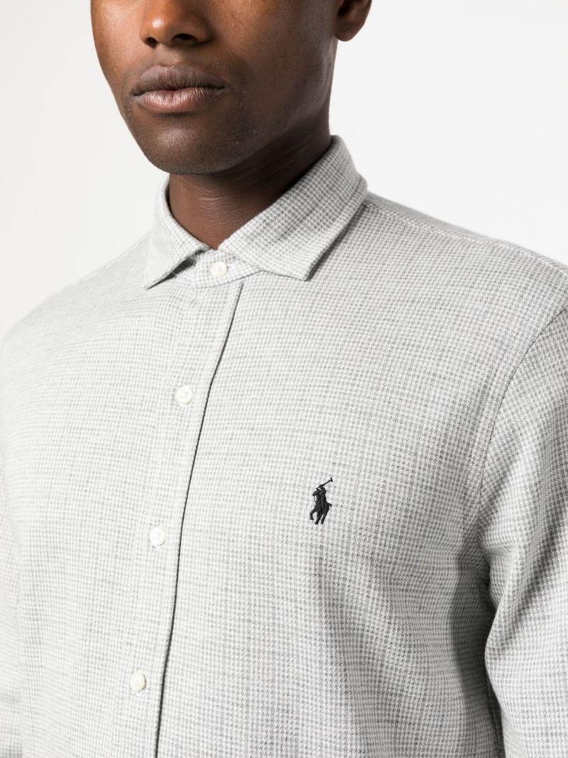 logo-embroidered cotton shirt 5
