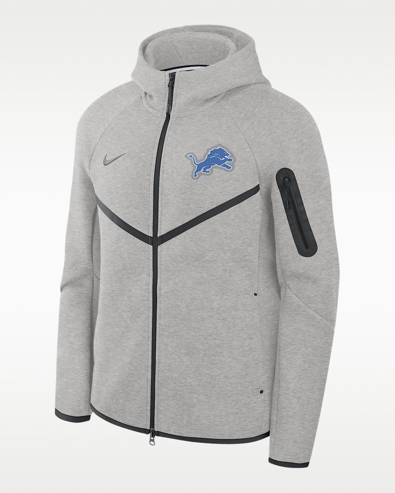 Detroit Lions Tech Fleece Windrunner Men's Nike NFL Full-Zip Hooded Jacket 1
