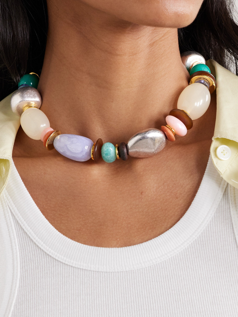 LIZZIE FORTUNATO Monument Gold-plated Multi-stone Necklace outlook