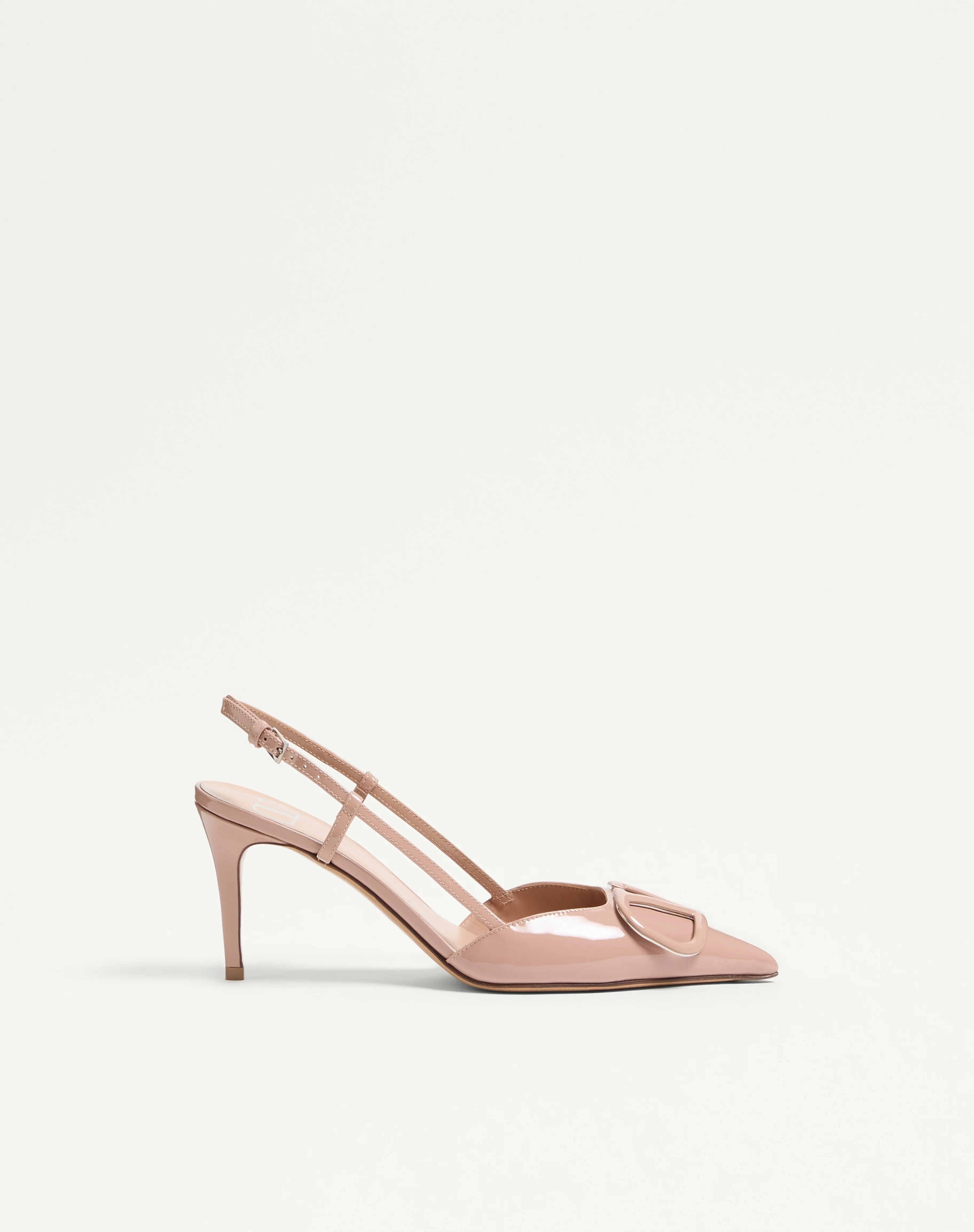 VLOGO SIGNATURE PATENT LEATHER SLINGBACK PUMP 80MM - 1