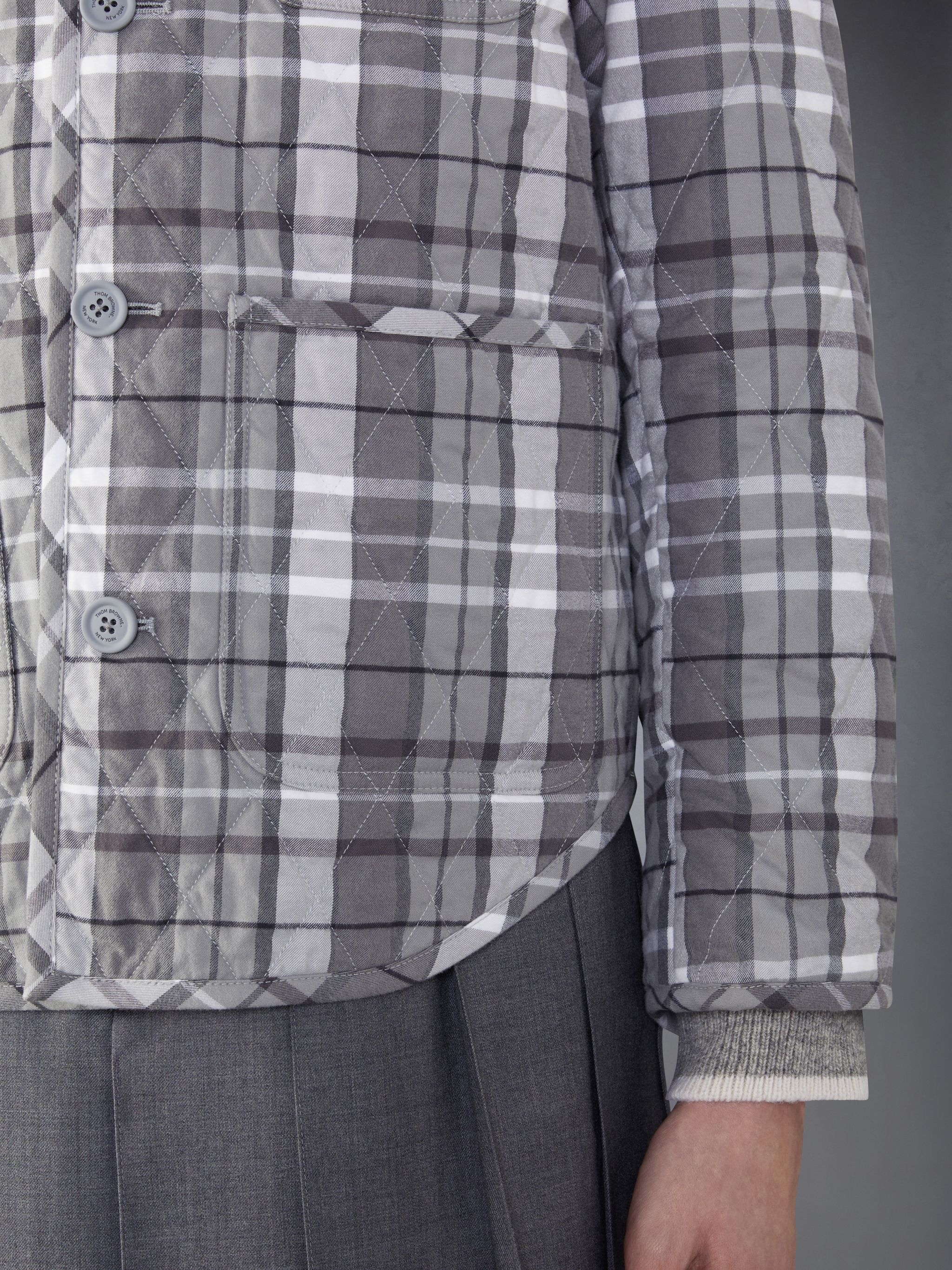 Cotton Flannel Quilted Shirt Jacket - 6