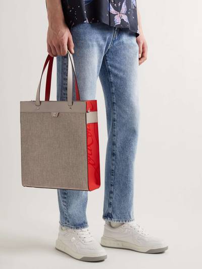 Christian Louboutin Logo-Embossed Canvas and Leather Tote Bag outlook