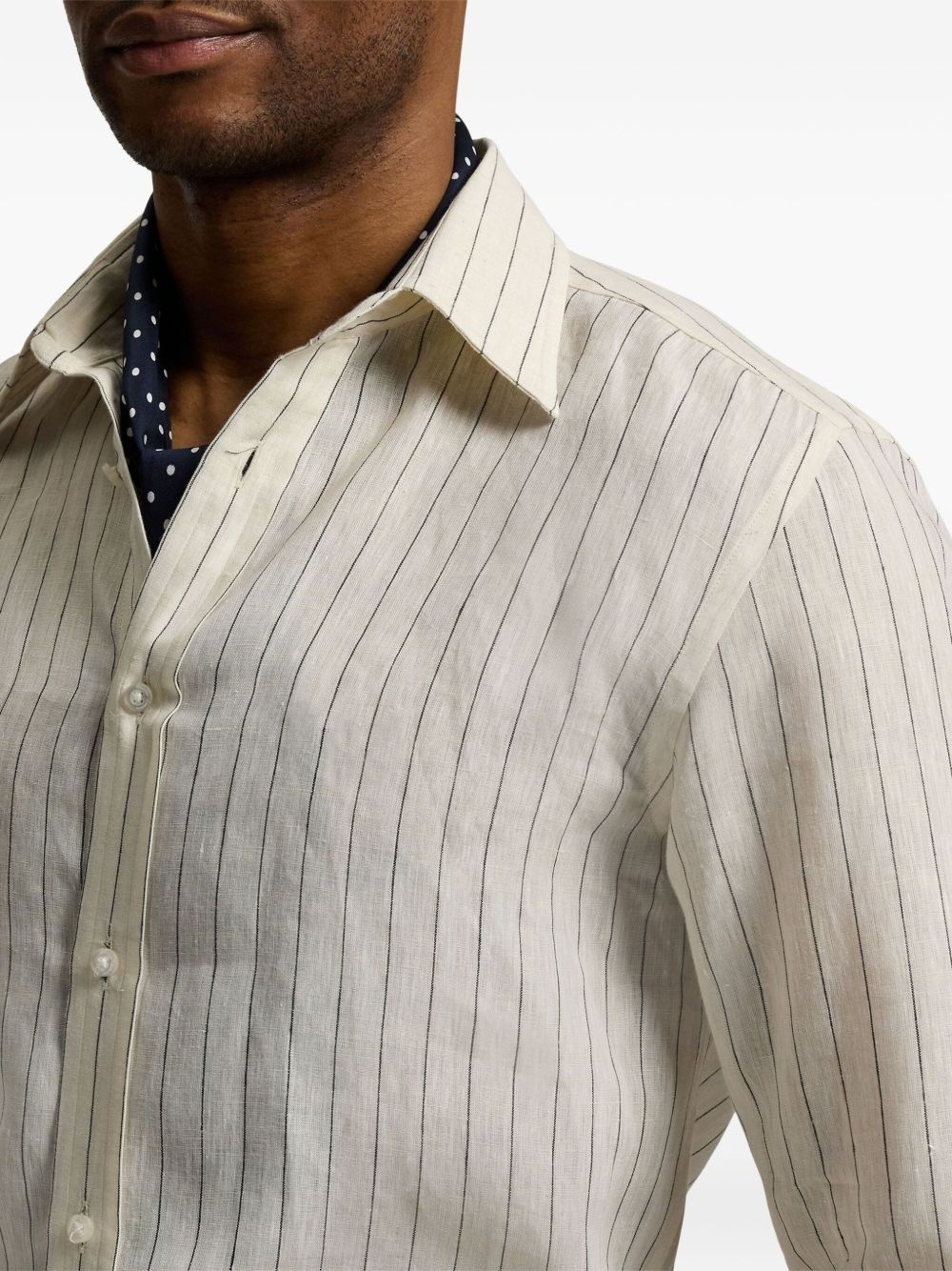 pinstripe linen shirt - 6