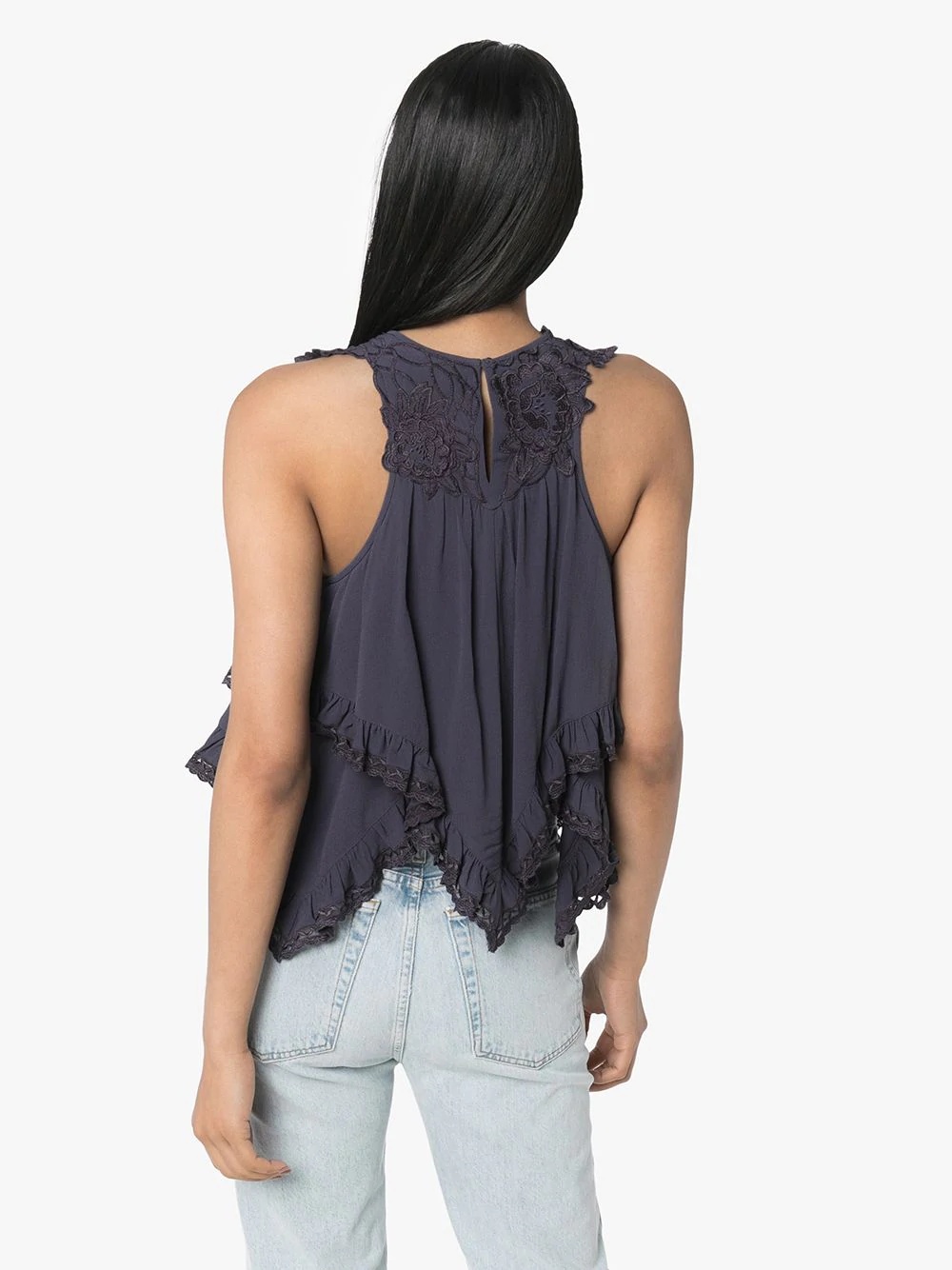 embroidered sleeveless blouse - 3