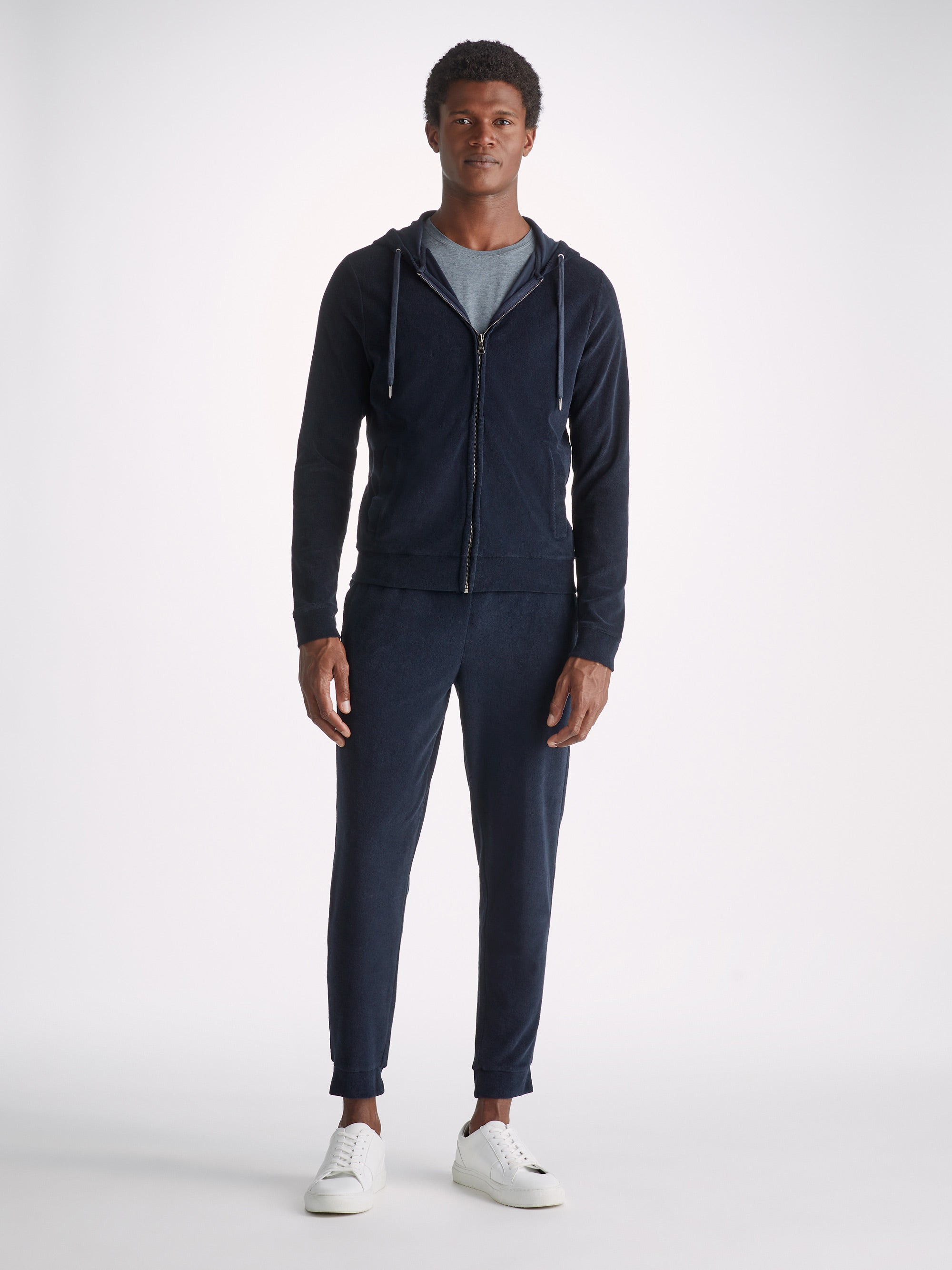 Men's Hoodie Isaac Terry Cotton Navy - 3