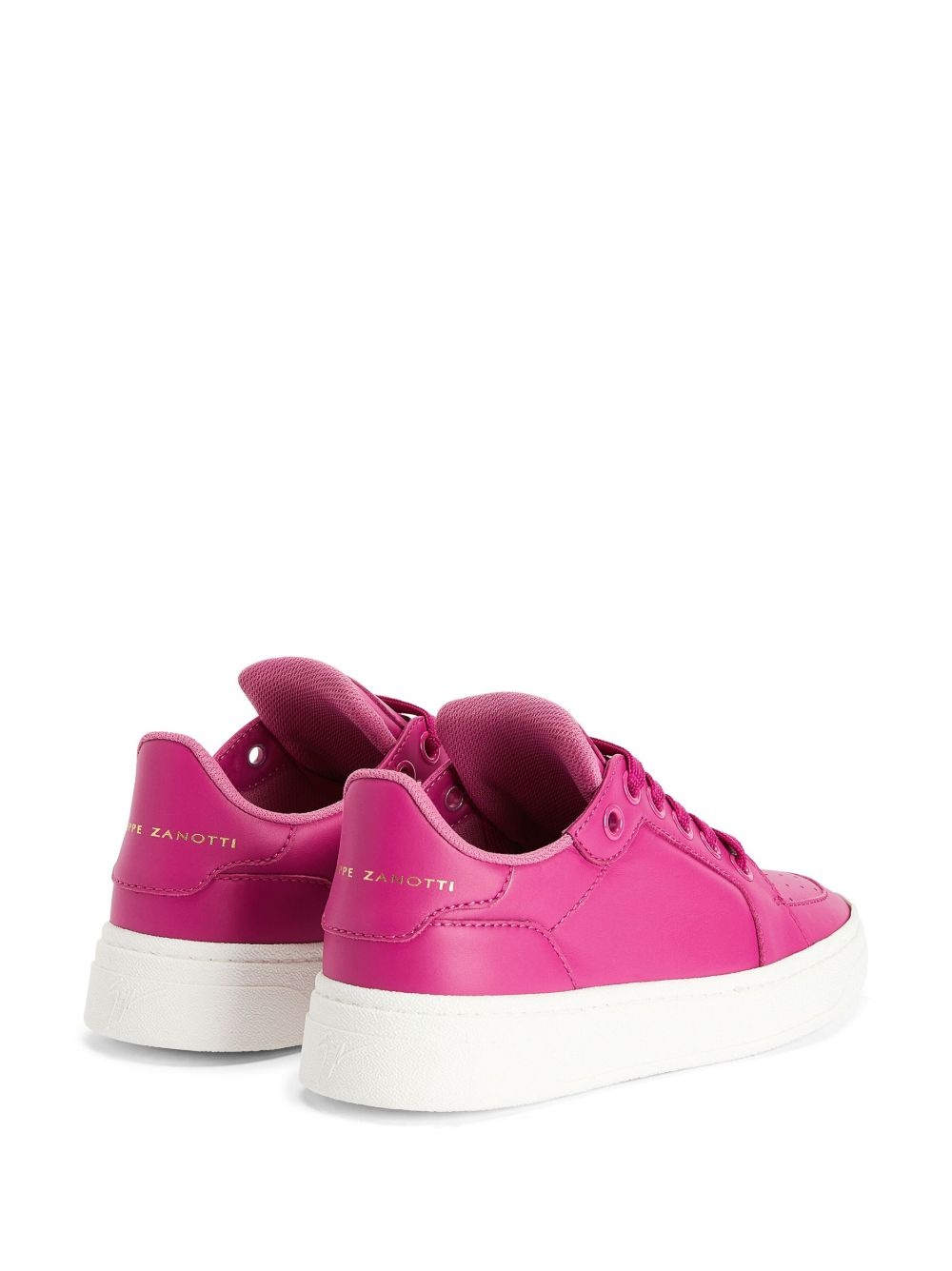 calf-leather lace-up sneakers - 3