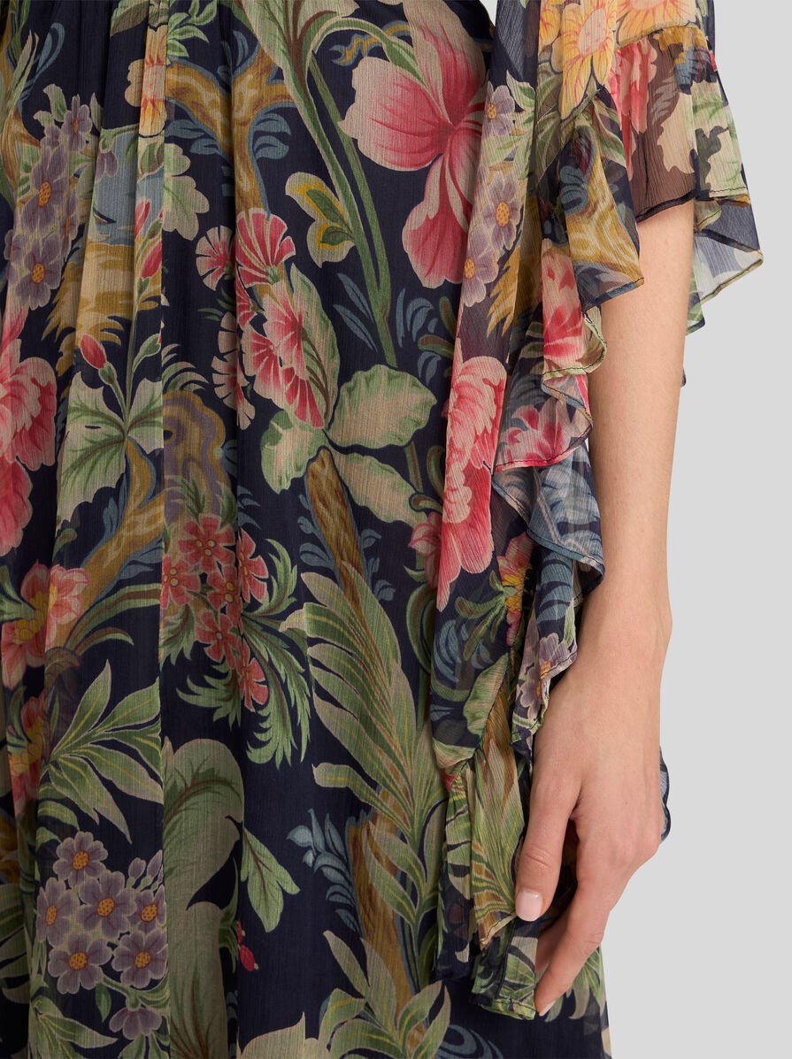 LONG PRINTED SILK DRESS - 2