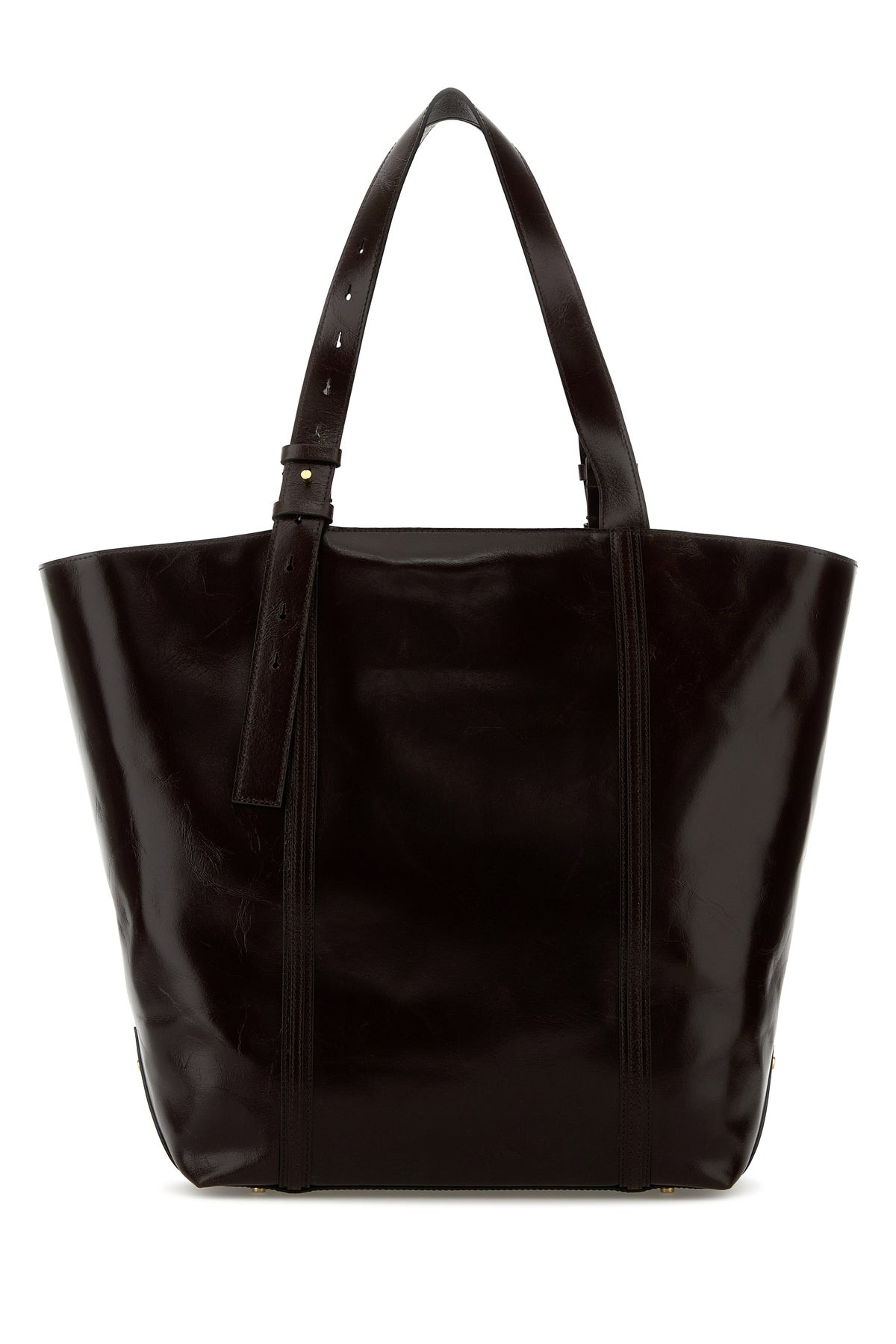 Dark brown leather 24.7 shopping bag - 3