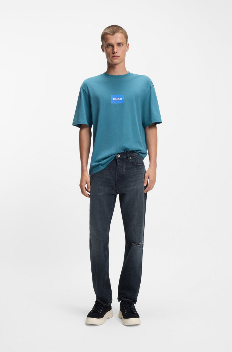 HUGO REGULAR-FIT JEANS IN DARK-BLUE DENIM outlook