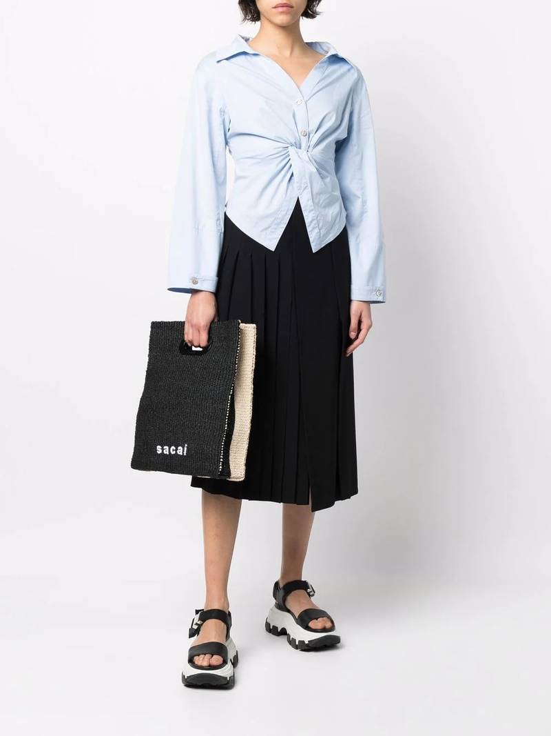 sacai embroidered-logo tote bag outlook