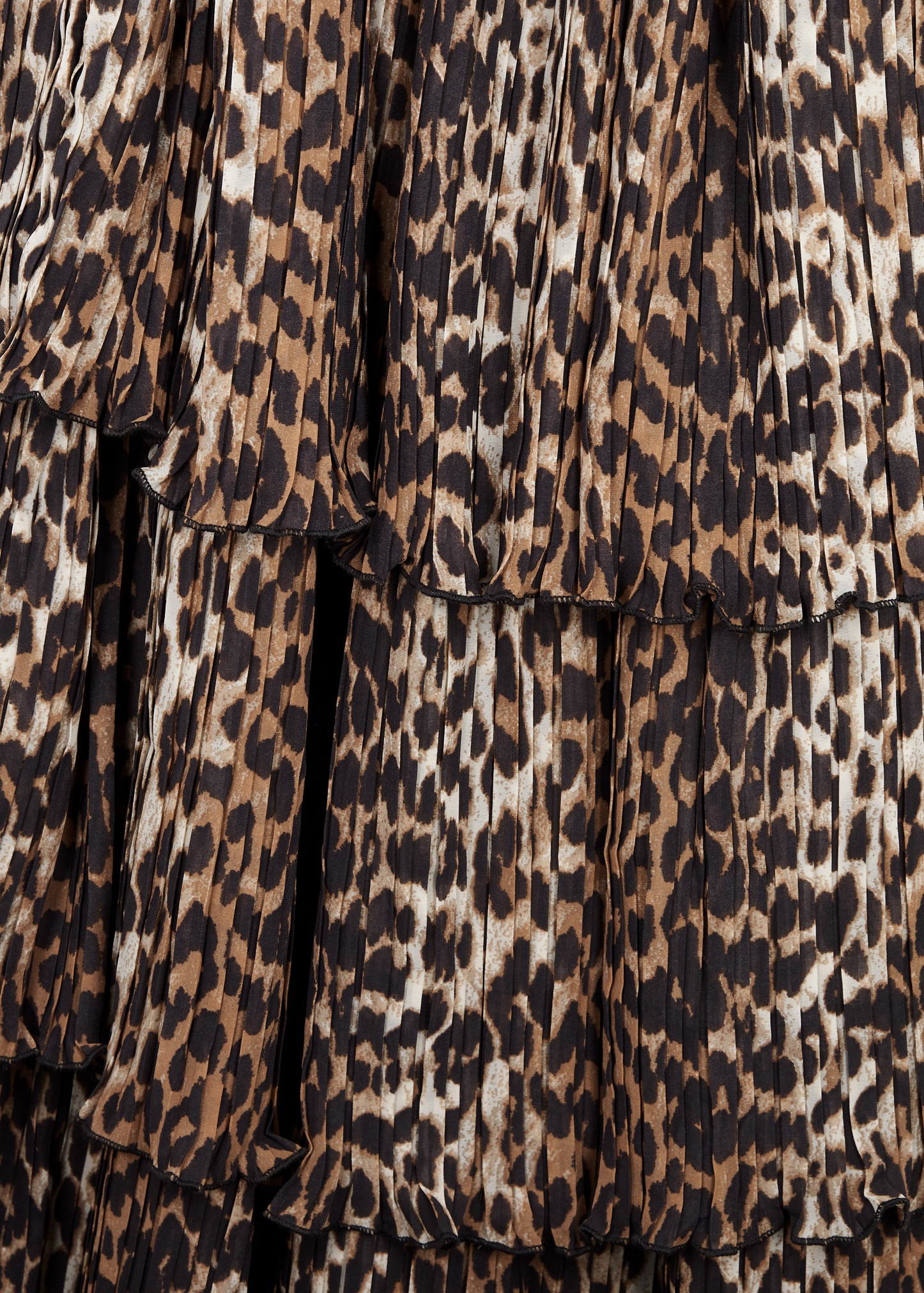 Leopard-print tiered georgette midi dress - 5