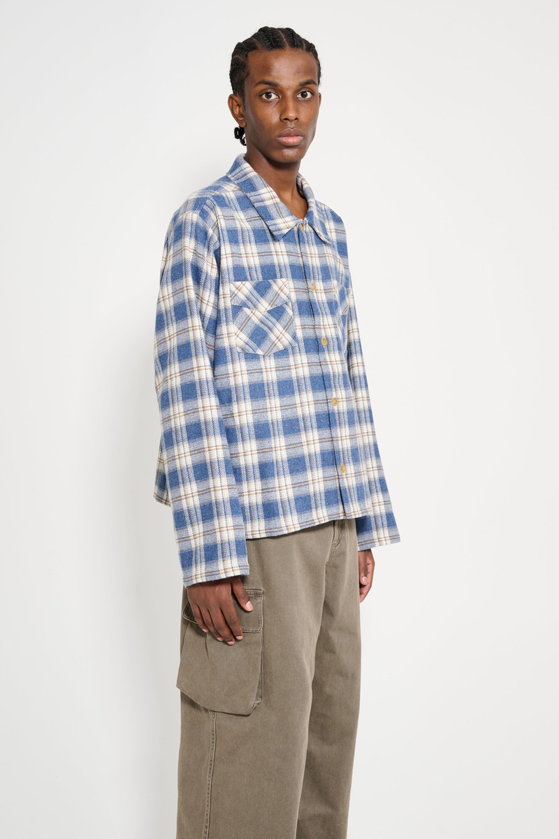 Stockholm Surfboard Club STOCKHOLM SURFBOARD CLUB FLANNEL OVERSHIRT BLUE CHECK outlook