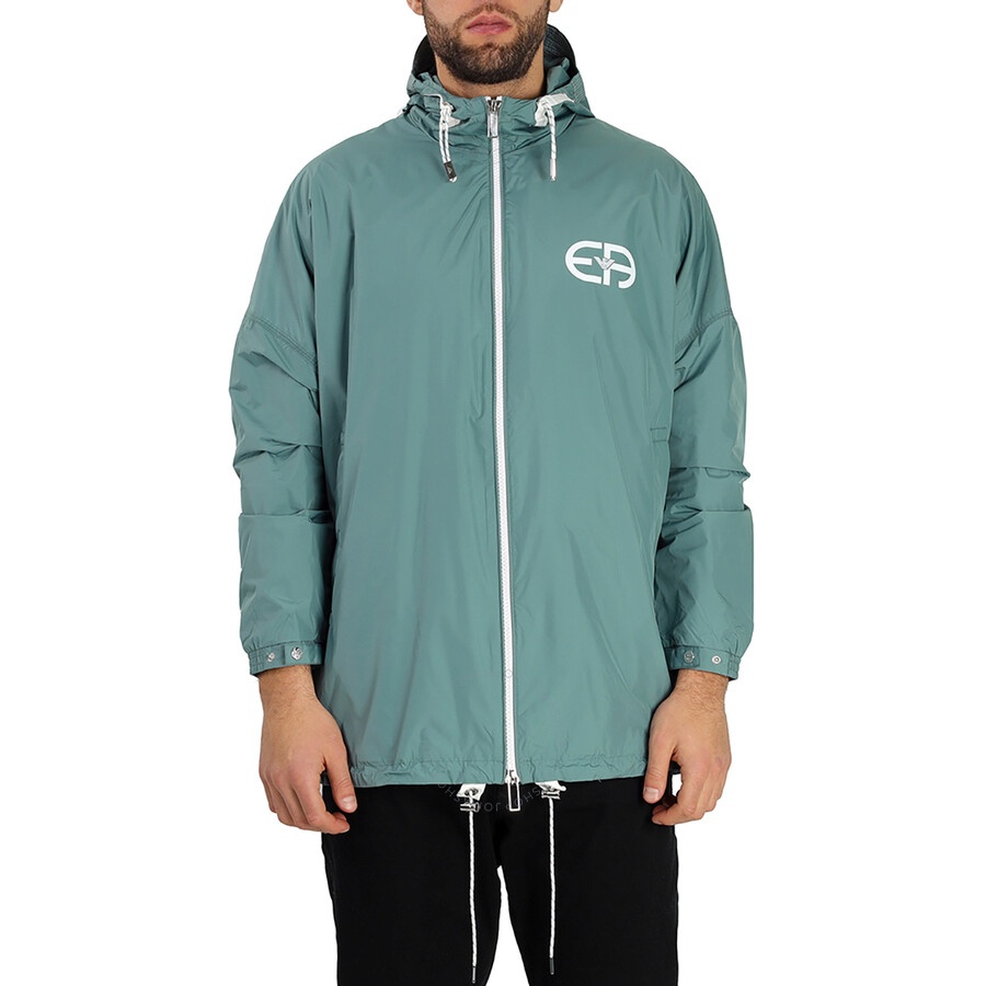 Emporio Armani Men's Logo Print Hooded Blouson Jacket - 3