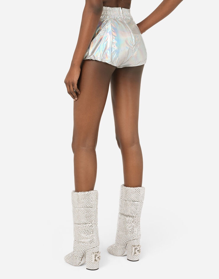 High-waisted panties in holographic technical nylon - 5