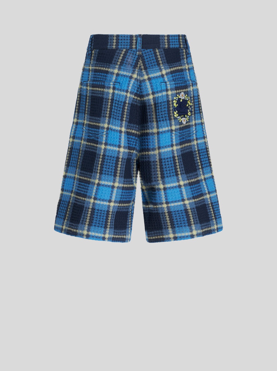 CHECK JACQUARD BERMUDA SHORTS - 5