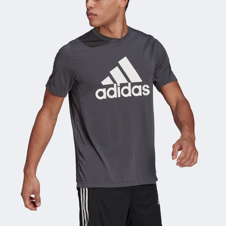 adidas Straight Casual logo Short Sleeve Gray GT3113 - 4