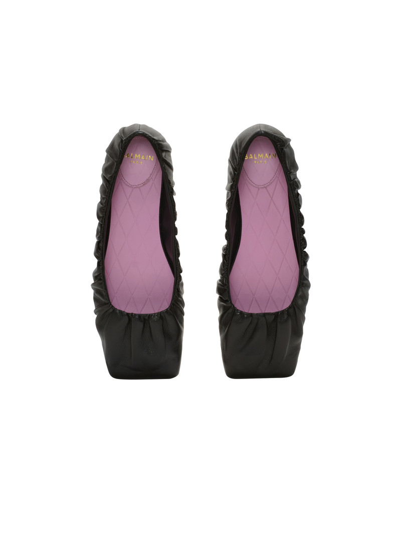 Eden ballet flats in gathered lambskin 3