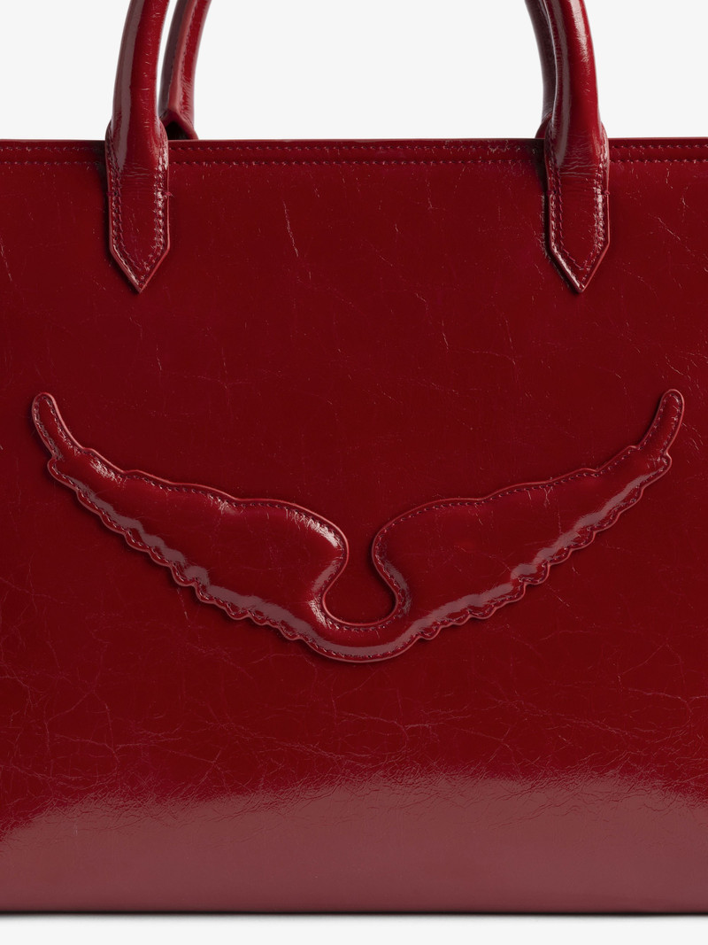 Angel Tote Bag Wrinkled Patent 5