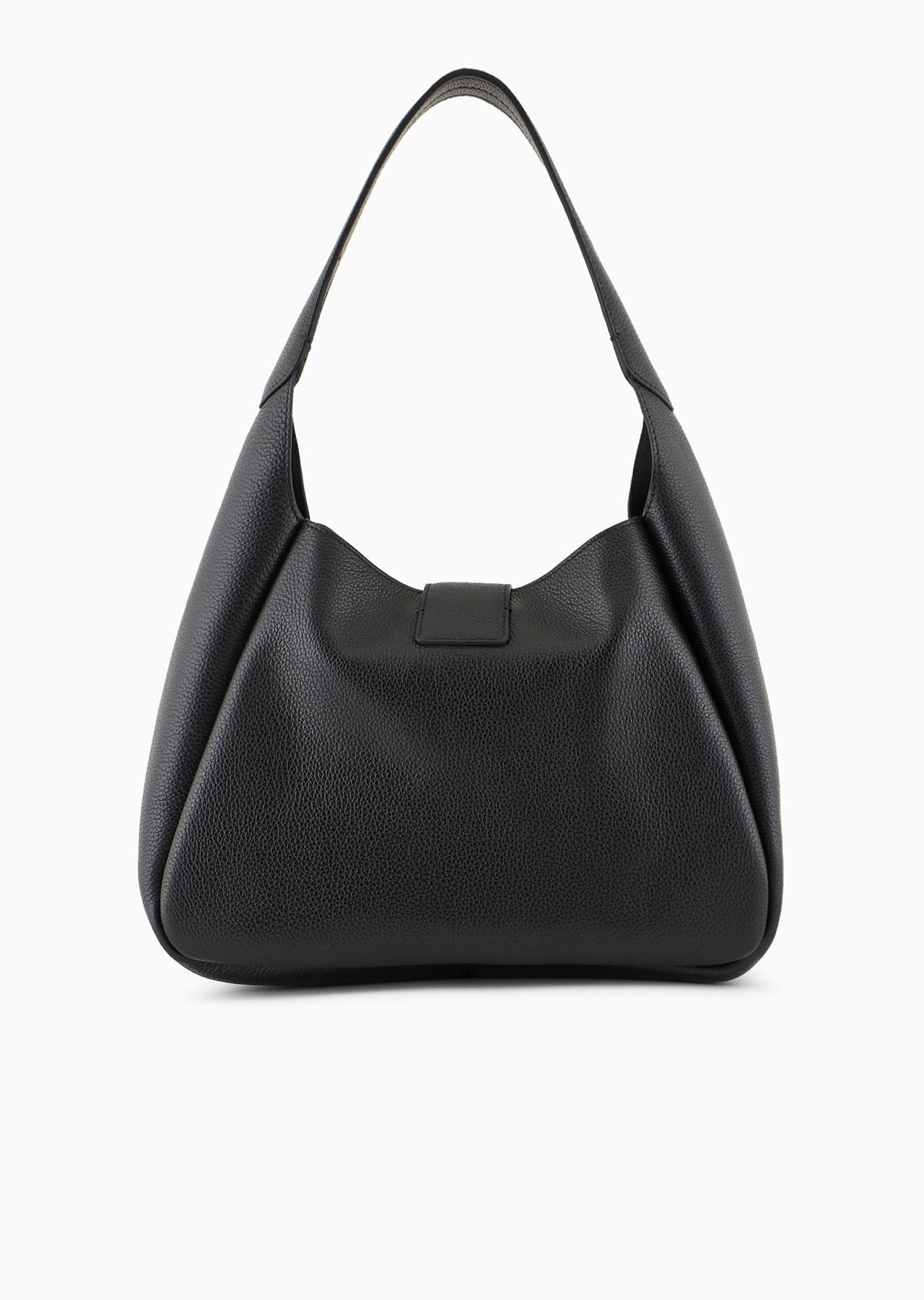 Leather hobo shoulder bag with eagle buckle - 3